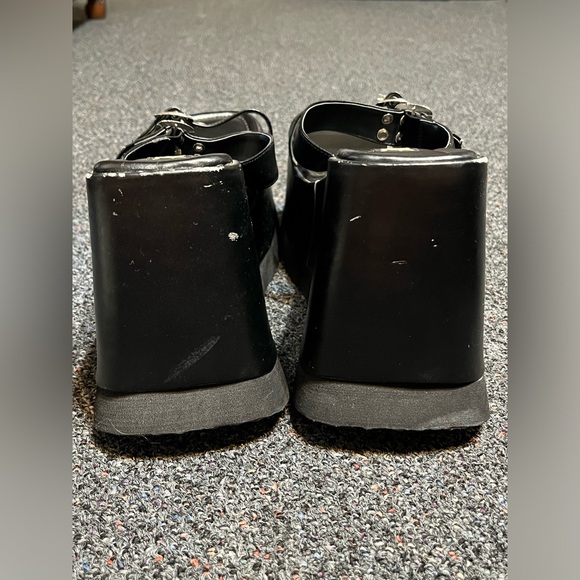 Early Demonia Size 10 Double strap buckle black ultra platform slide sandals - Picture 6 of 9